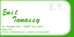 emil tamassy business card